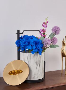 中式摆件新样板饰品软装客厅装饰家居金属K品现代创意收纳轻奢提