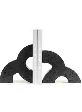 现代简约c大理石书档书立样板间家居书房书柜办公室桌面书夹摆件