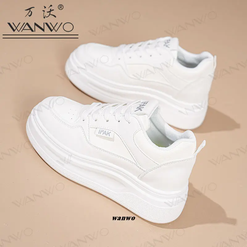 WANWO万沃鞋类专卖店小白鞋内增高8CM厚底新款单鞋小个子休闲鞋子,淘宝优惠券,粉丝福利购,淘宝优惠卷