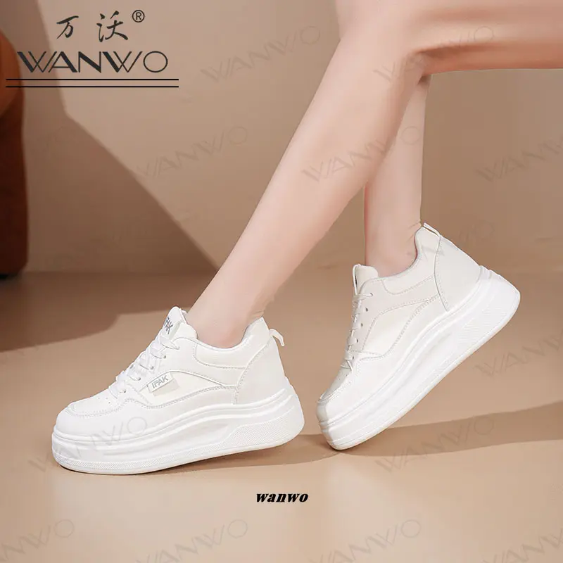 WANWO万沃鞋类专卖店小白鞋内增高8CM厚底新款单鞋小个子休闲鞋子,淘宝优惠券,粉丝福利购,淘宝优惠卷