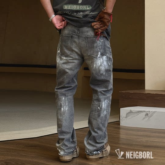 El tío Neigborl Zhao hizo jeans de tinta hecha a mano de agua y trabajo sucio