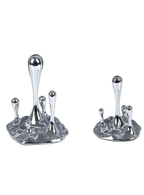 简约现代轻奢创意水滴摆件电镀树脂工艺品M玄关博古架电视柜装饰
