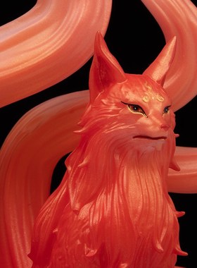 九尾狐摆件灵狐招财客厅汉白x玉小狐狸家用摆设佛堂桌面装饰工艺