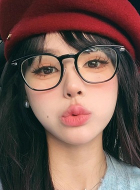 日本品质小红书同款超轻眼镜框新款黑框素颜眼镜架时尚方框女防蓝