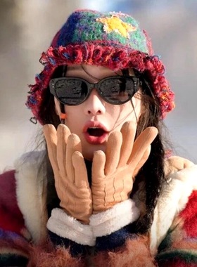 日本品质达人同款墨镜男女高级板材高清尼龙片眼镜白色猫眼防晒太