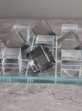 欧式创意几何g立方体水晶棋盘软装饰品客厅办公室书房茶几家居摆