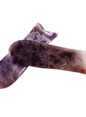 天然紫晶刮痧板 水晶玉石刮痧片 K按摩棒拨筋棒面部按摩