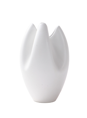 现代简约家居电镀金色陶瓷花瓶摆件样板房客厅玄T关电视柜白色花