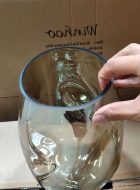 爆款新款创意灰金玻璃花瓶纽纹几何状插花花器软装家居摆件