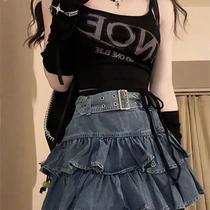 Y2k Skirt Kawhaii Hot Girl Hotsweet Denim Skirt Womens Summer