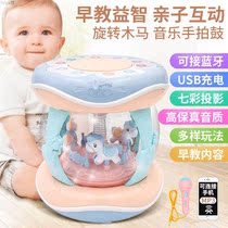 7-1 December Toys Enlightenment Baby Toys Music clapping drums for 0-6-12 months Baby early to teach Puzzle Rotation