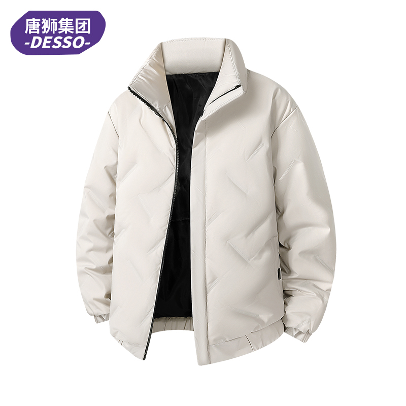 DESSO 羽绒服女2025冬新款情侣加厚保暖户外短款面包男连帽立领