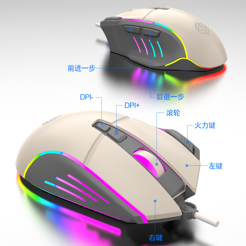 蝰蛇KM900机械手感游戏键盘鼠标套装有线笔记本电脑家用宏编程LOL - 图2