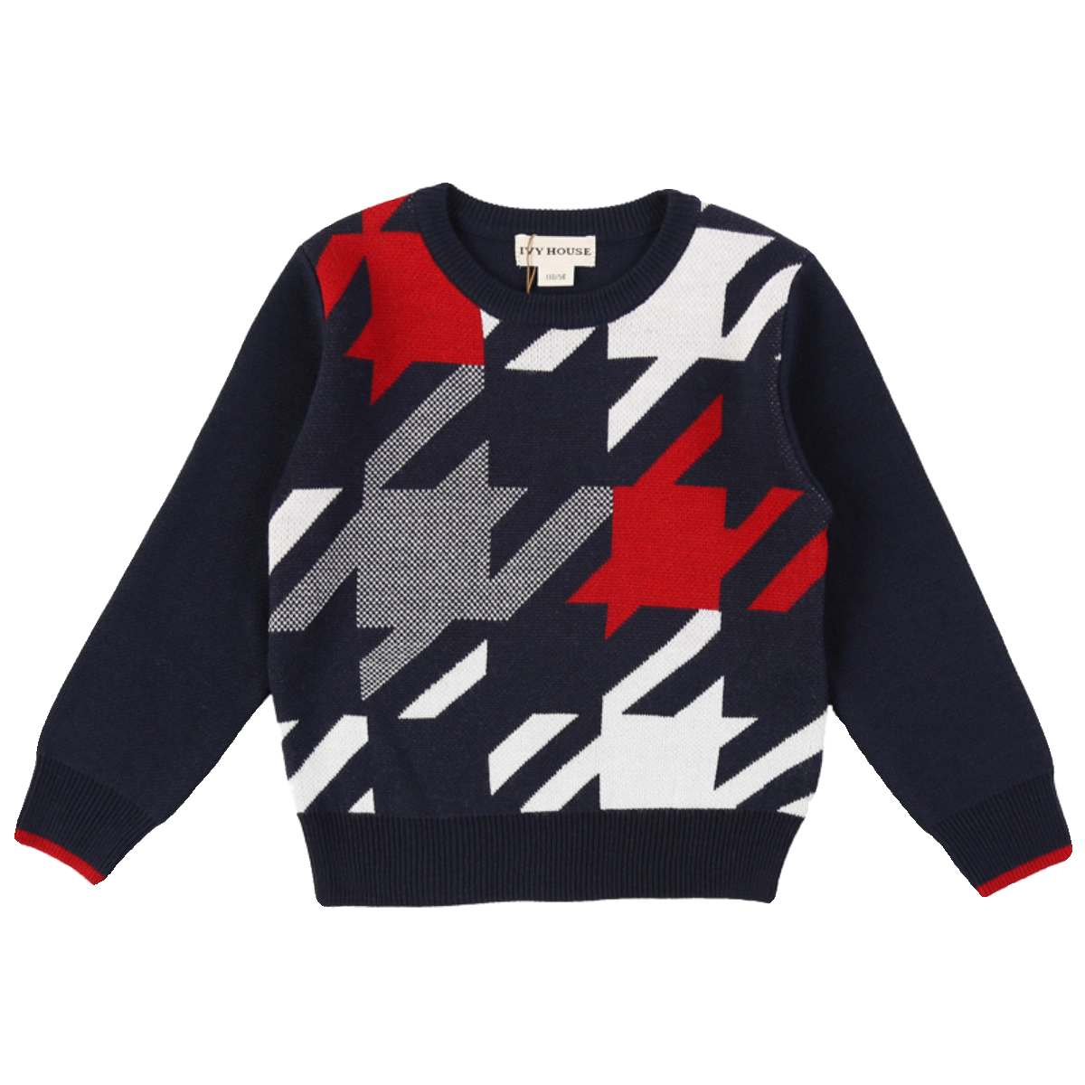 IVY HOUSE常春藤儿童装男童冬季款 提花毛衣圆领格纹线衫上衣保暖,淘宝优惠券,粉丝福利购,淘宝优惠卷