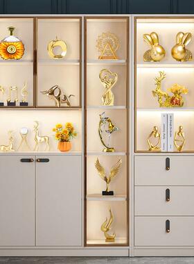 简约风餐边酒柜高档装饰品摆件现代轻奢家居客厅玄关柜工艺品摆设