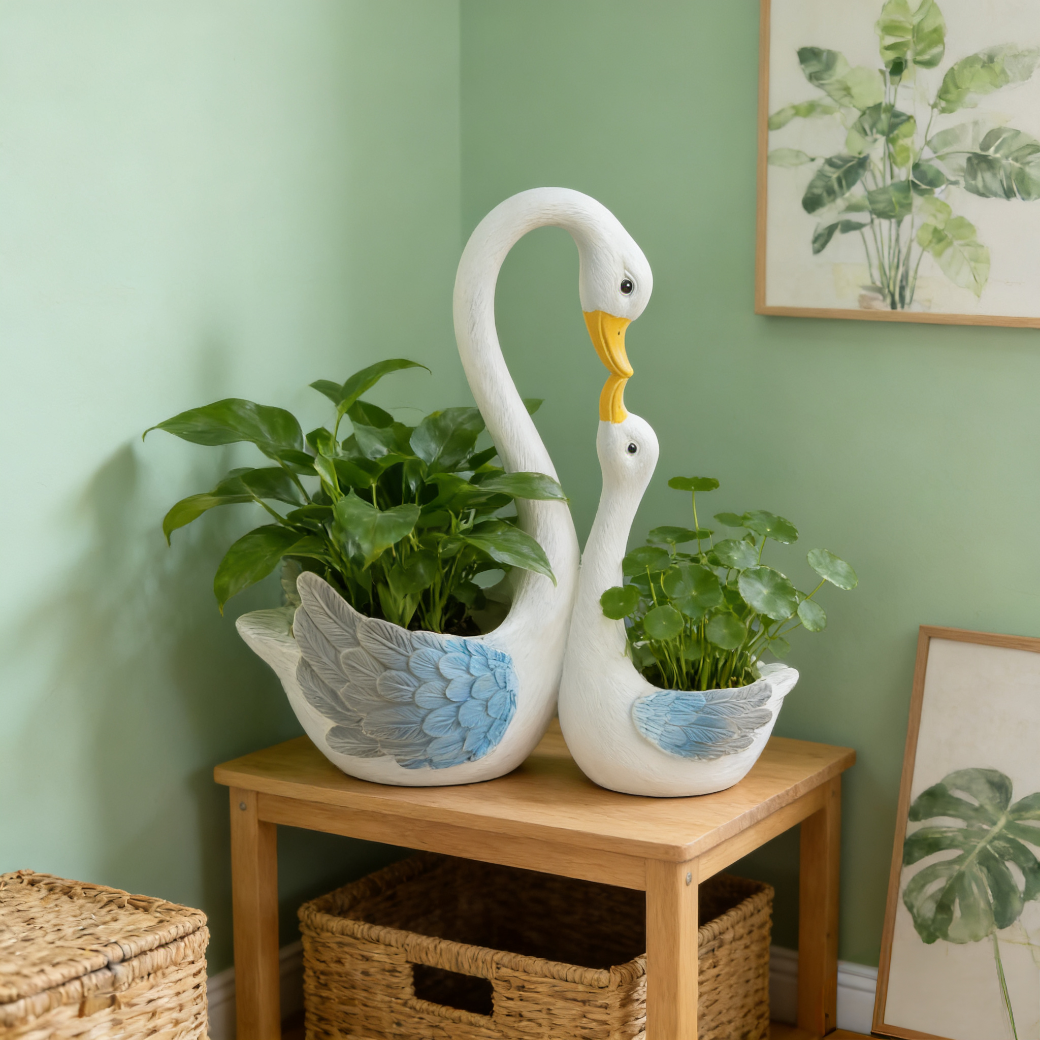 户外庭院造景布置白天鹅造型花盆幼儿园卡通动物花缸花园装饰摆件,淘宝优惠券,粉丝福利购,淘宝优惠卷