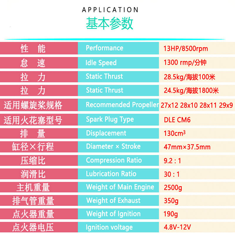 DLE130 汽油发动机双缸两冲程自然风冷手启动航模固定翼130CC排量 - 图1