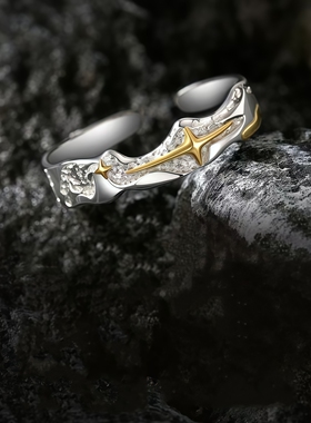 北极星戒指复古小众设计冷淡风