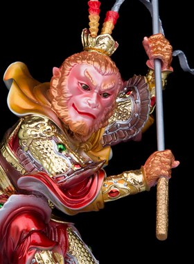 树脂齐天大圣孙悟空n神像座椅斗战胜佛站云金缕彩工艺品桌面摆件