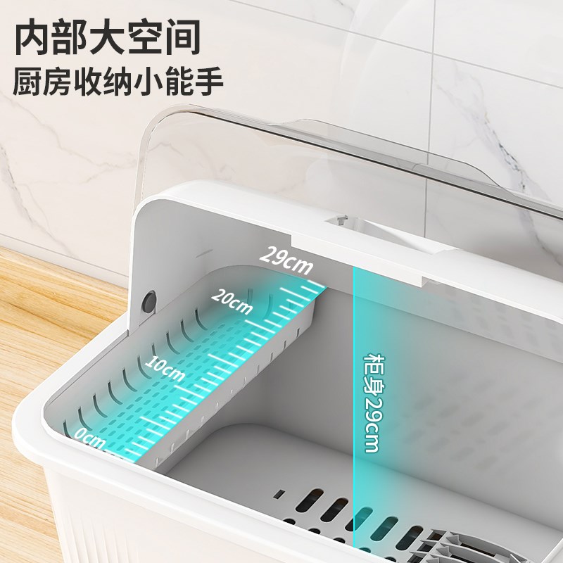 碗筷餐具收纳盒碗架家用厨房沥水置物架大容量V带盖放碗盘柜子 - 图3