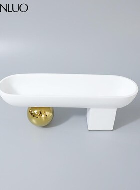 北欧简约树脂小托盘摆件客厅玄关卧E室样板间床头柜家居装饰品摆