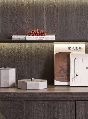 商业大厅空间酒店大堂吧台接待台C软装搭配新中式花瓶花艺花器摆