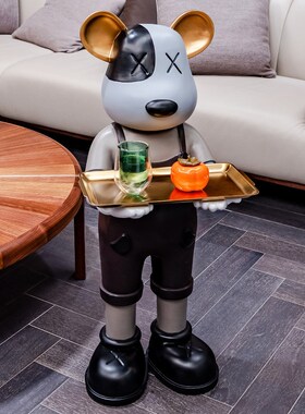 益方客厅电视柜沙发旁熊落地摆件乔迁新L居新品家居迎宾软装饰