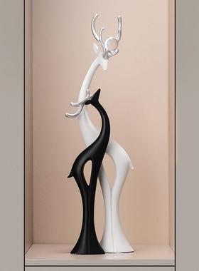 招财福鹿一鹿相伴客厅高级感装饰摆件入户门壁龛高家居装饰品旺宅