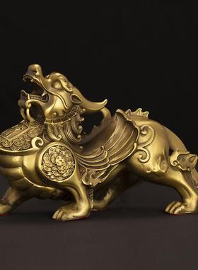 爆款纯黄铜纳财貔貅摆件招財进宝四方纳财客厅办公桌装饰店铺开业