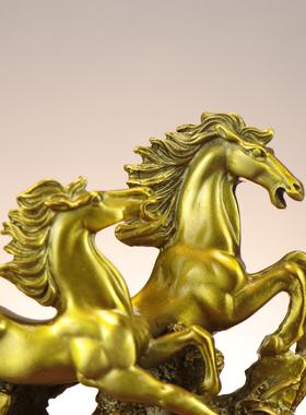 爆款铜马铜十二生肖马铜双马腾飞家居店铺办公室工艺品摆件双奔马