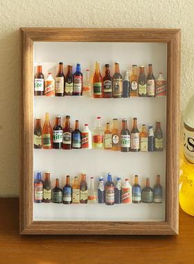 创意酒柜装饰品摆件相框家居饰品客厅高档手工diy立体桌面小礼物