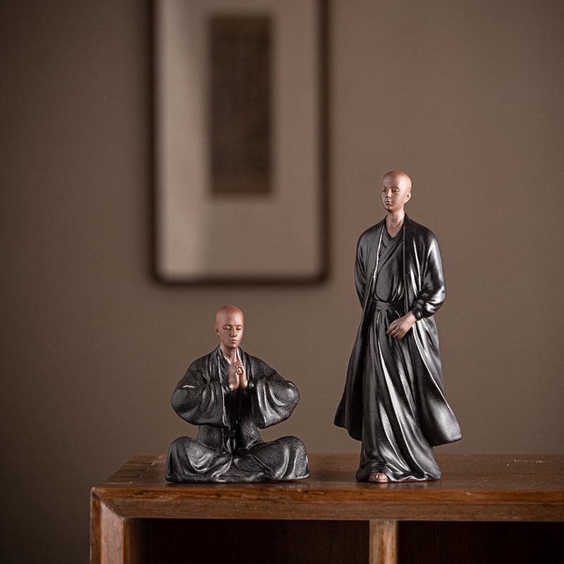 极速陶瓷禅意摆件中式小僧家居客厅书房博古架办公桌Y面书架饰品,淘宝优惠券,粉丝福利购,淘宝优惠卷