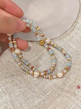 极速寿山石淡水珍k珠串珠手链女夏天新中式复古轻奢小众精致闺蜜