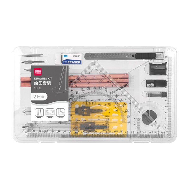 得力机械制图工具套装大学生专业专用机械工程制图土木建筑图纸学设计化工cad设计丁字尺圆规套装绘图工具 - 图0