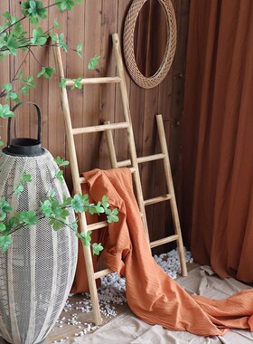 装饰梯子实木纯手工幼儿园室内墙面E花园造景道具遮挡藤蔓假花雏