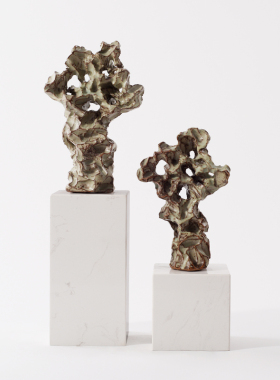 新中式太湖石摆件大理石客厅玄关博古架样板间创意橱窗ZY隔断装饰