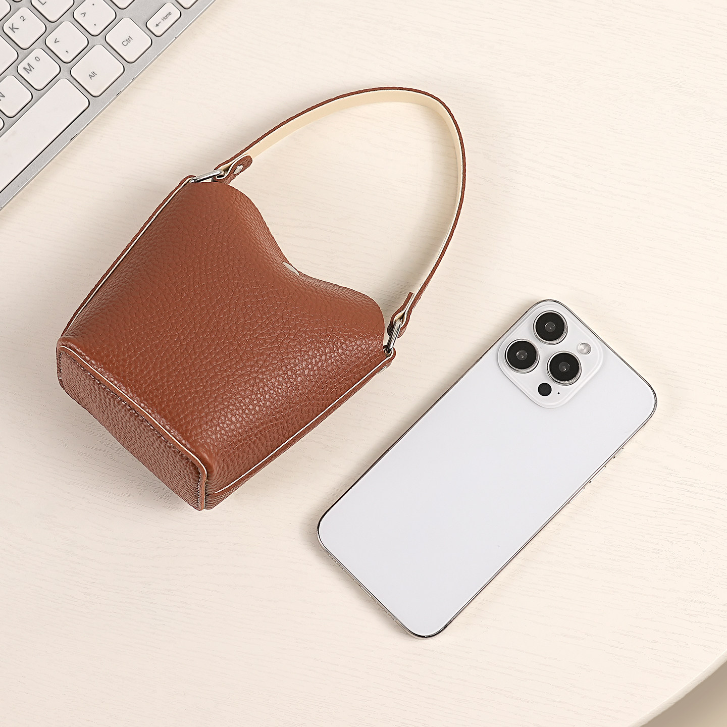 新款荔枝纹真皮质感零钱包手提便携复古百搭耳机口红硬币车钥匙包,淘宝优惠券,粉丝福利购,淘宝优惠卷