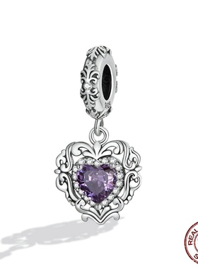 s925纯银古典爱心吊坠手链