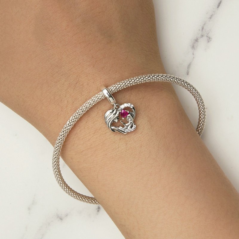 s925纯银母子拥抱爱心吊坠diy手链心形配件串珠散珠饰,淘宝优惠券,粉丝福利购,淘宝优惠卷