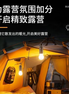 户外LED太阳能露营氛围灯可充电摆地摊灯钨丝灯球泡灯挂钩帐篷灯
