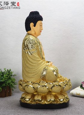 极速永泽a堂中式佛堂12/19寸琉璃金三宝佛阿弥陀佛佛像桌面佛具摆