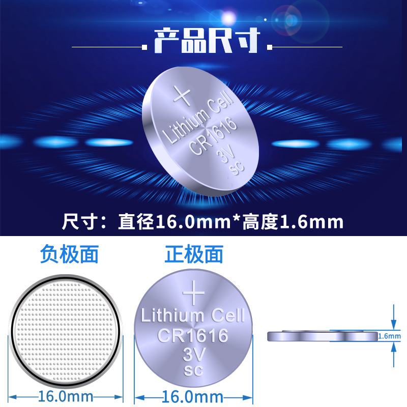 原装cr1616纽扣电池锂3V适用三菱翼神劲炫东风本田雅阁八代思域锋范飞度crv汽车钥匙遥控器七代广本九代