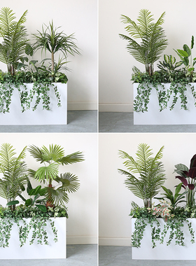新品仿真花器绿植造n景植物花箱花槽餐厅隔断遮挡间隔假花摆设仿