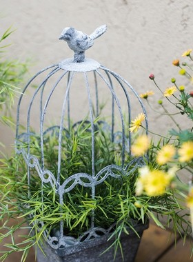 极速掬涵复古鸟笼花器装饰摆件z爬藤花盆欧式美式花园庭院乡村田
