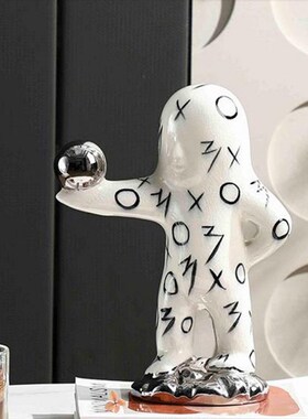 新品陶瓷卡通可爱猫咪礼物装饰品简约人形雕塑彩S色恐龙蘑菇手绘