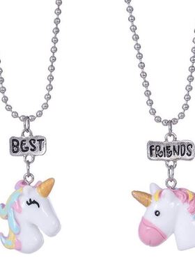 极速the best friend utnicorn necklace horsehead pendant