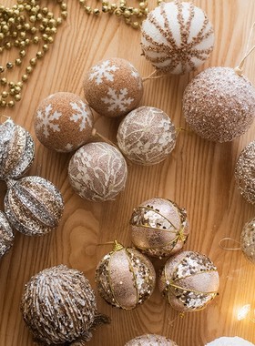 极速掬涵雪景球圣诞树吊球节日装饰挂饰摆L件道具商场橱窗场景活