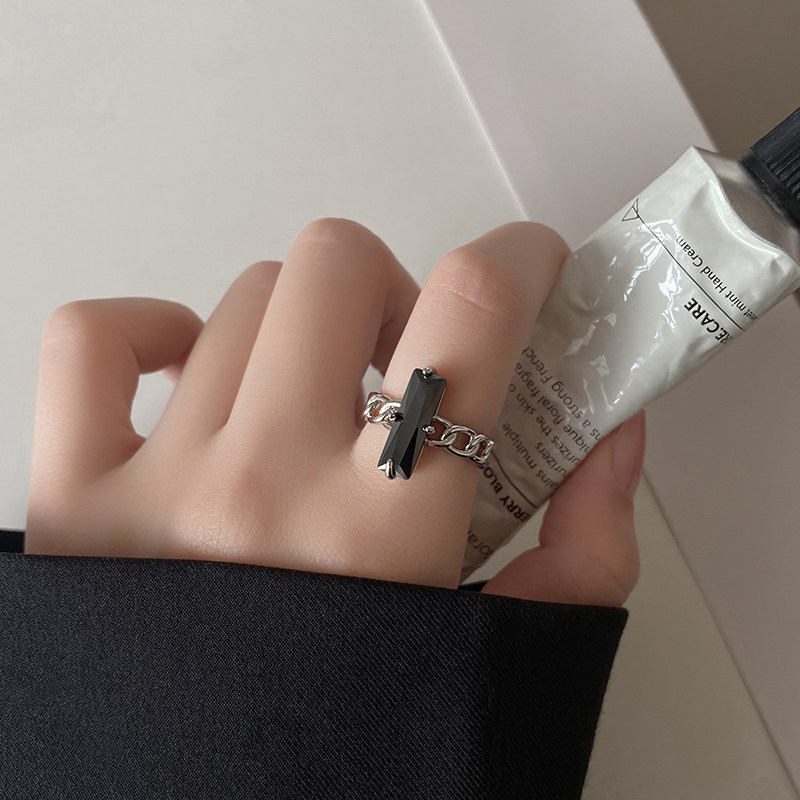 New chain light luxury ring women's niche design fashionable personality 2H023 new popular tail ring cold style
