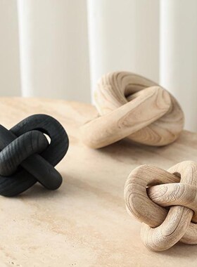 新品现代南洋侘寂风实木环扣放射雕塑小鸟摆件家居玄W关酒柜电视