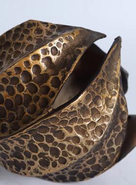 爆款新中式现代棉花壳灯笼果几何造型摆件样板房售楼处玄关软装饰